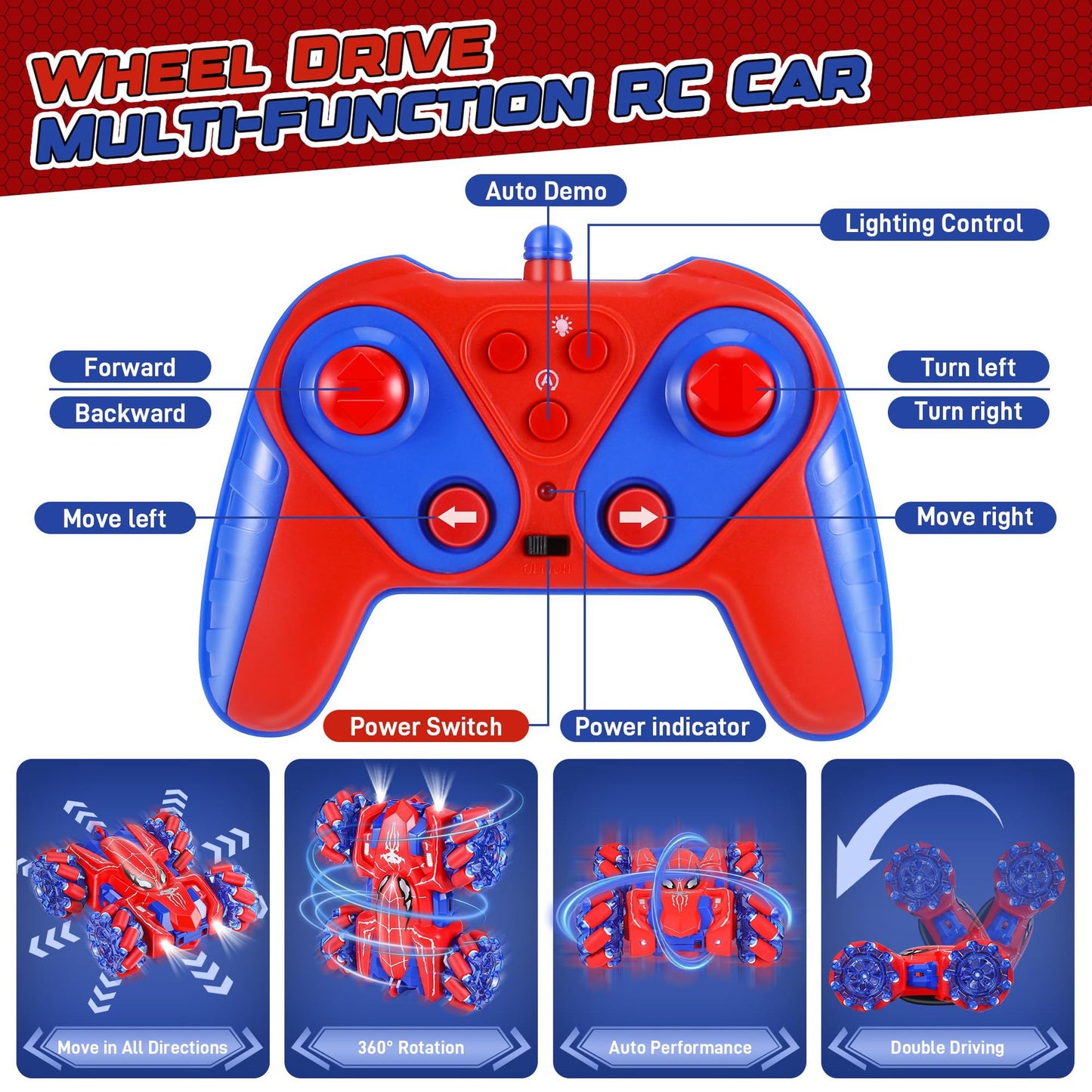 SpideyRC™2.0 - Double Sided Remote Control Stunt Car